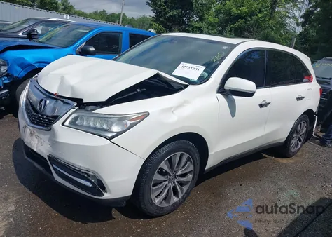 2016 Acura Mdx Technology Acurawatch Plus Packages/Technology Package from USA, damaged, VIN 5FRYD4H44GB061139
